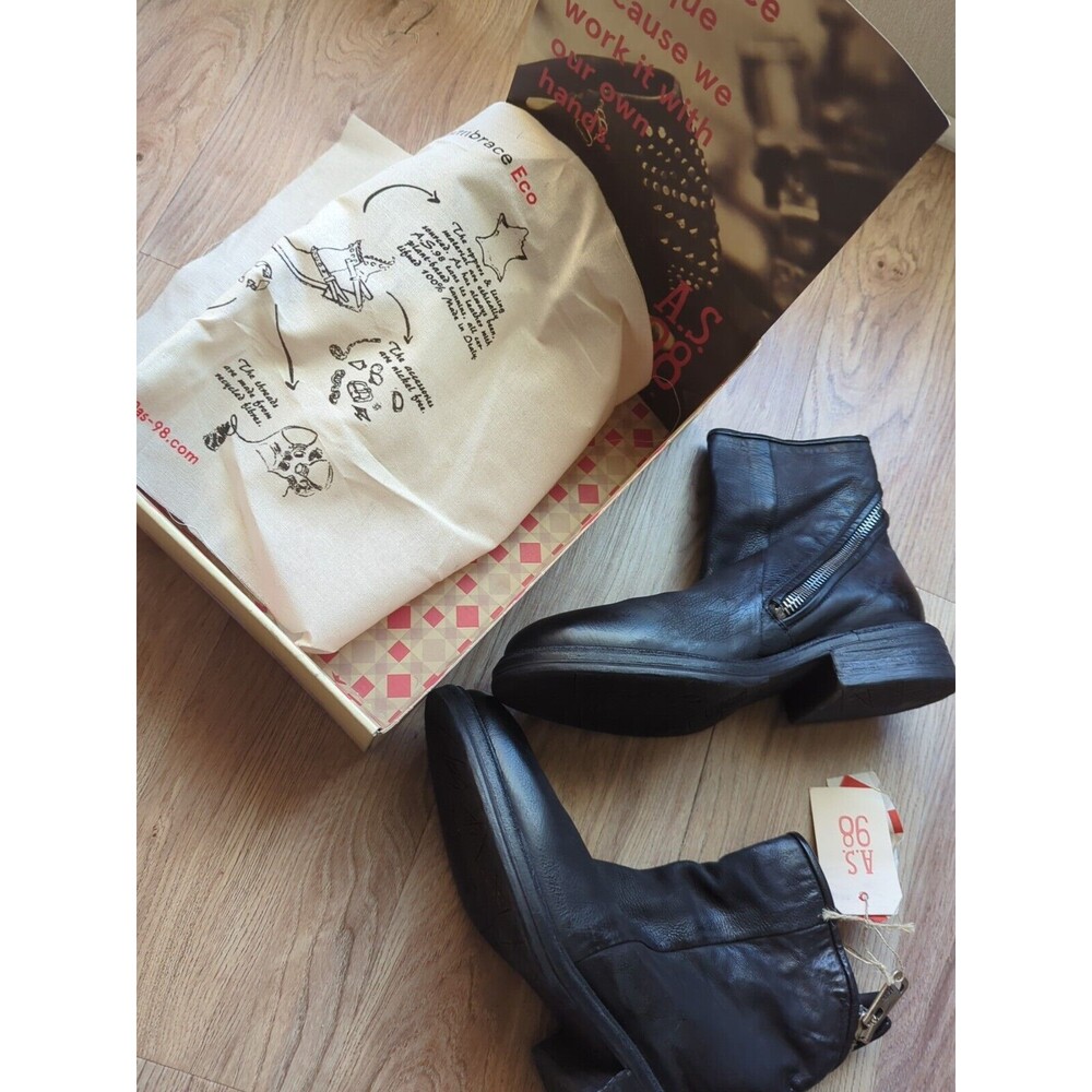 A.S. 98 Fleetwood Moto Grunge Zip Ankle Boots Womens 10.5-11 EU 42 - Picture 8 of 12